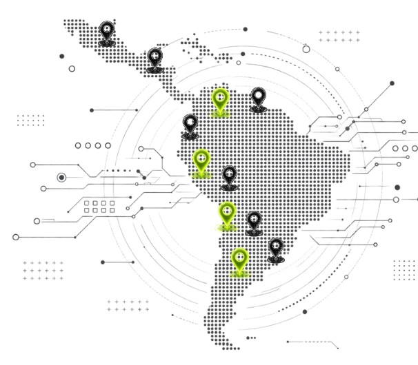Mapa de presencia en América Latina
